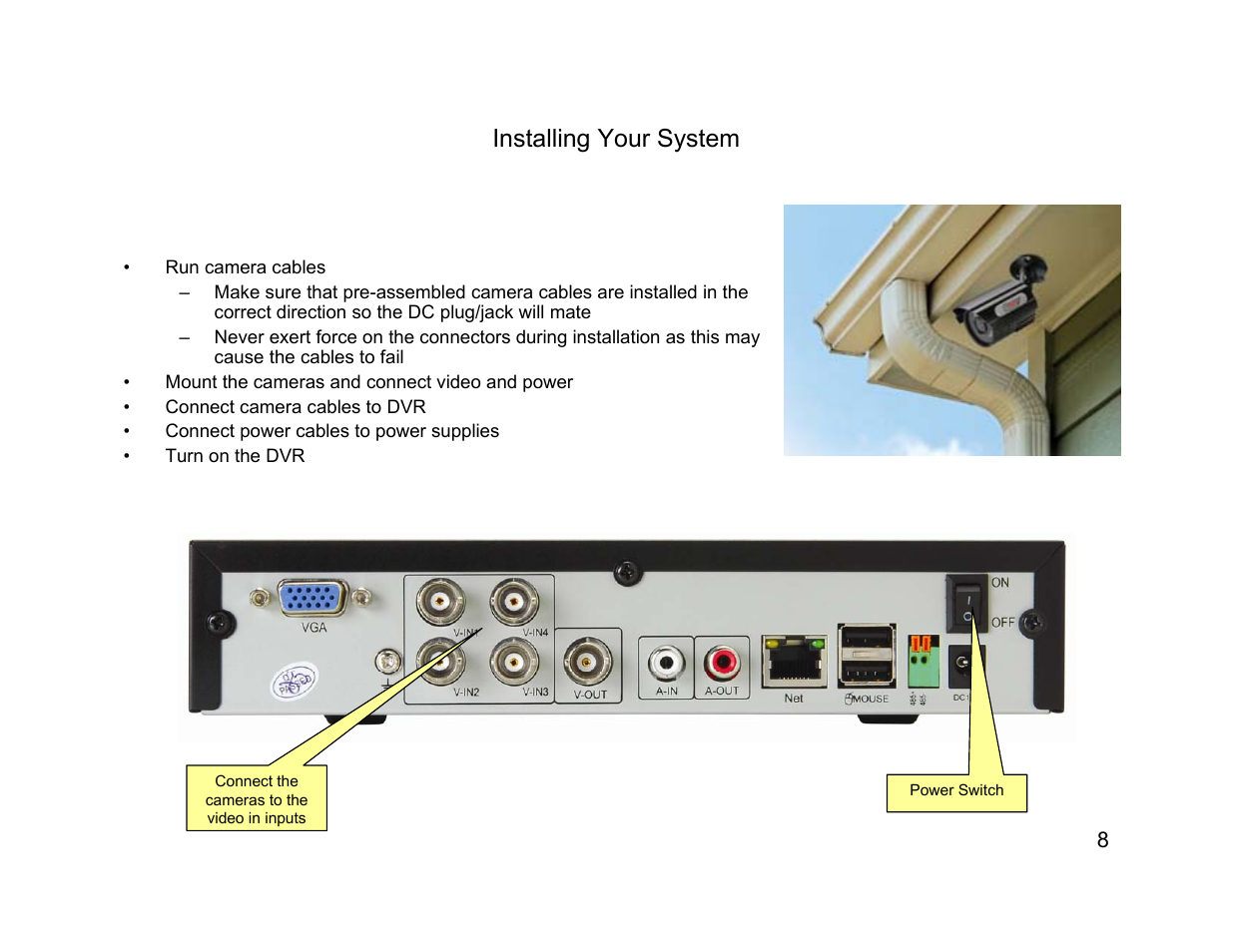 Installing your system | Talos Security DK1400 Series Quick Start Reference Guide User Manual | Page 8 / 22