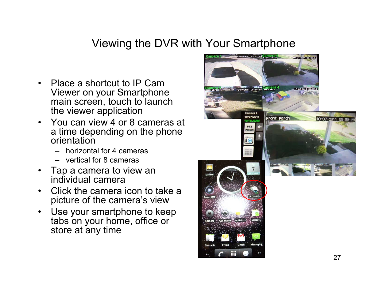 Viewing the dvr with your smartphone | Talos Security DR800 Series DVR Quick Start Guide User Manual | Page 27 / 27