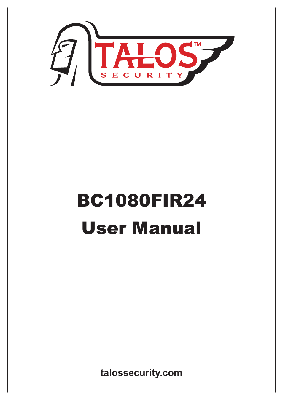 Talos Security BC1080FIR24 HD-SDI User Manual | 15 pages