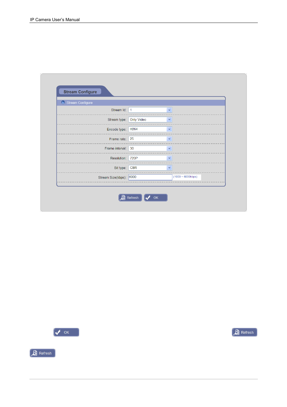 Chapter 5 set system parameters, 1 stream configure | Talos Security IPC311-W 720P Manual User Manual | Page 12 / 68
