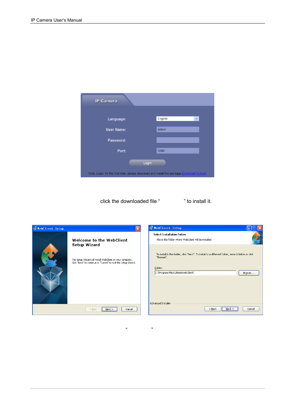 Chapter 1 download and install activex | Talos Security IPC311-W 720P Manual User Manual | Page 6 / 68