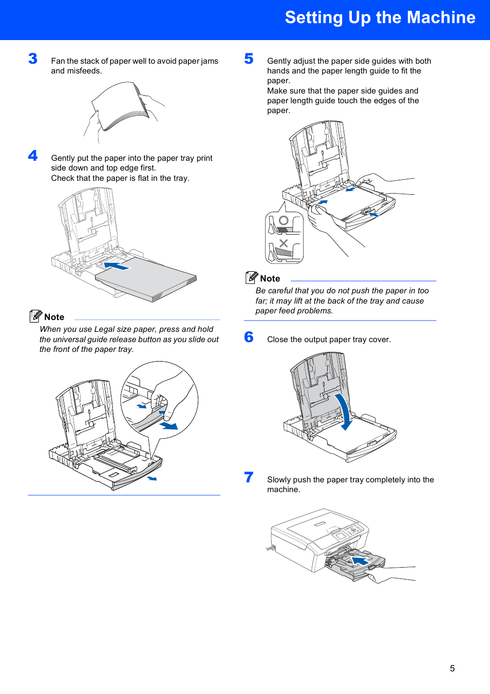 Setting up the machine | Brother DCP-330C User Manual | Page 7 / 32