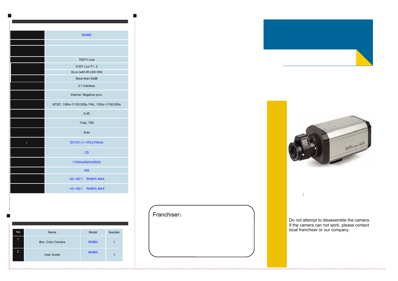 Talos Security BX960 User Manual | 2 pages