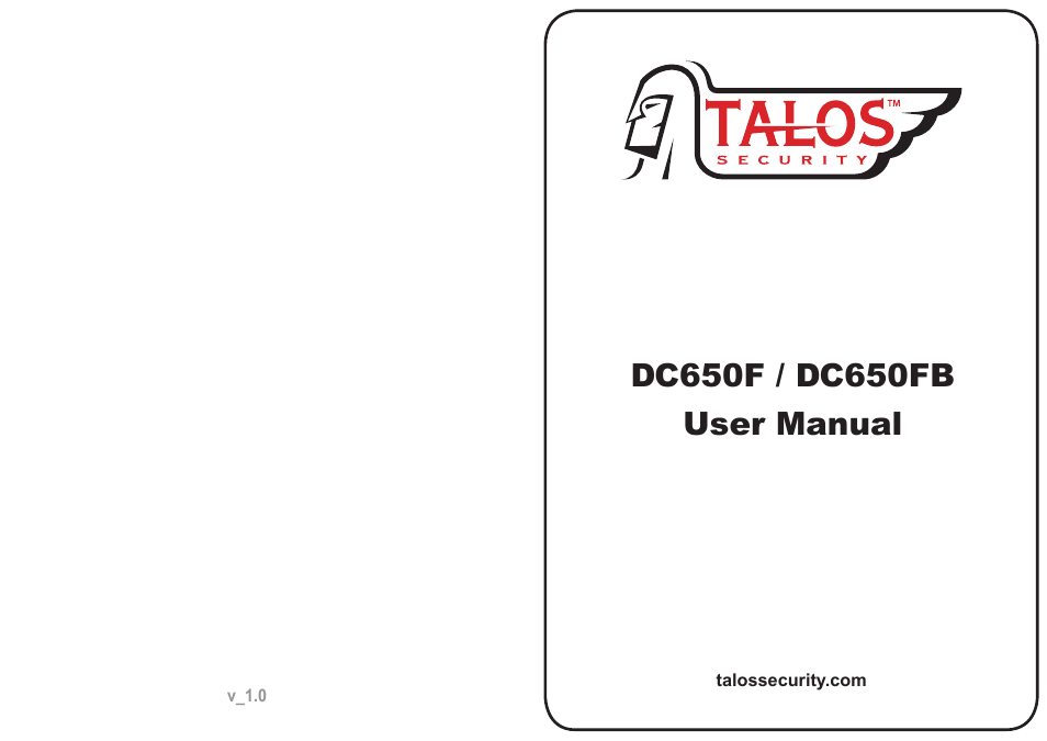 Talos Security DC650F User Manual | 2 pages