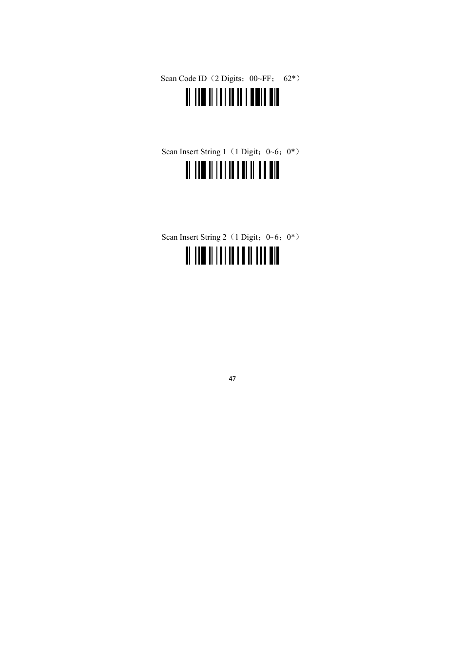 Code id setting (“b”), Insert string 1 selection, Insert string 2 selection | TaoTronics TT-BS009 User Manual | Page 47 / 104