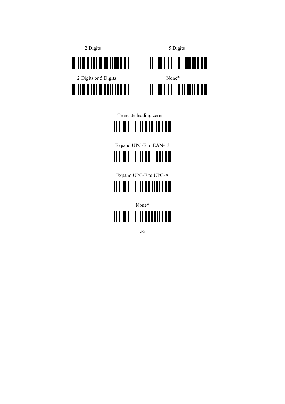 Supplement digits, Upc-e truncation/expansion | TaoTronics TT-BS009 User Manual | Page 49 / 104