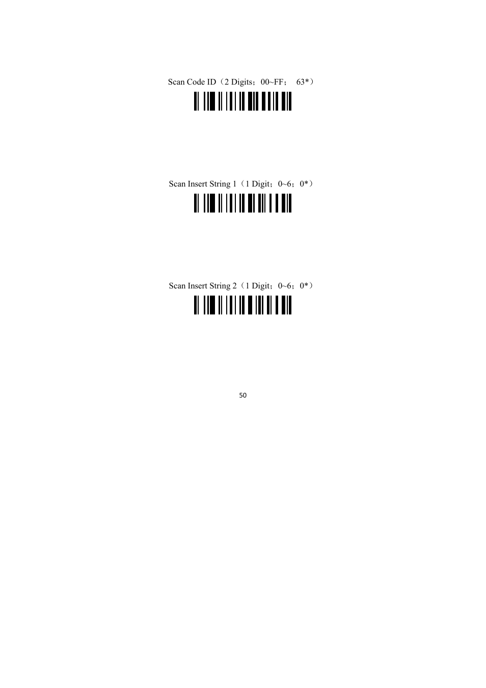 Code id setting (“c”), Insert string 1 selection, Insert string 2 selection | TaoTronics TT-BS009 User Manual | Page 50 / 104