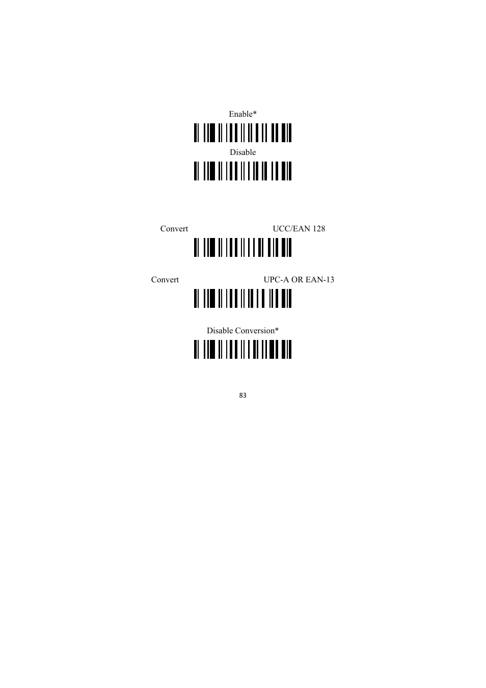 Gs1 databar limited, Enable/disable gs1 databar limited, Conversion | TaoTronics TT-BS009 User Manual | Page 83 / 104