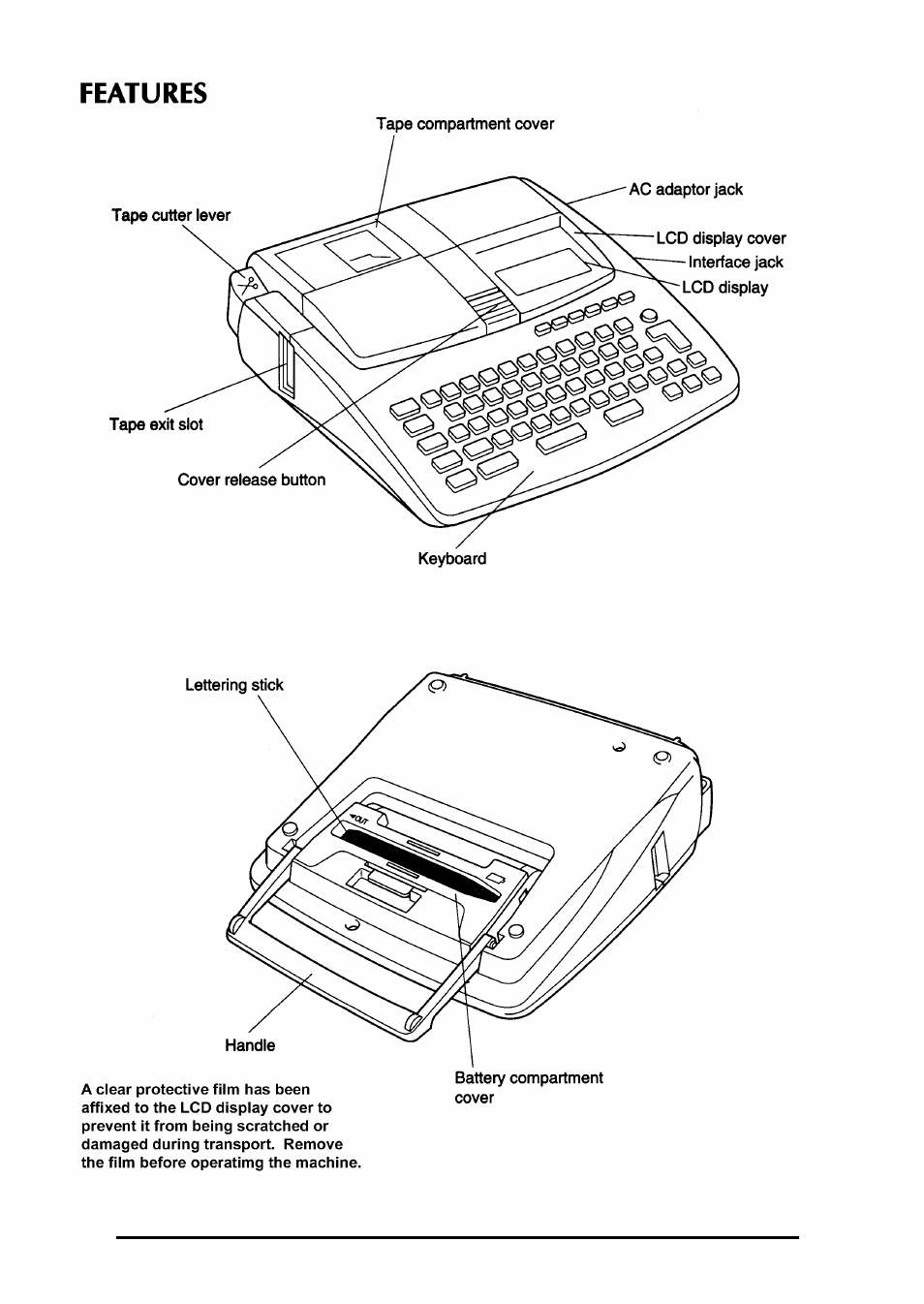 Features | Brother 580C User Manual | Page 11 / 188