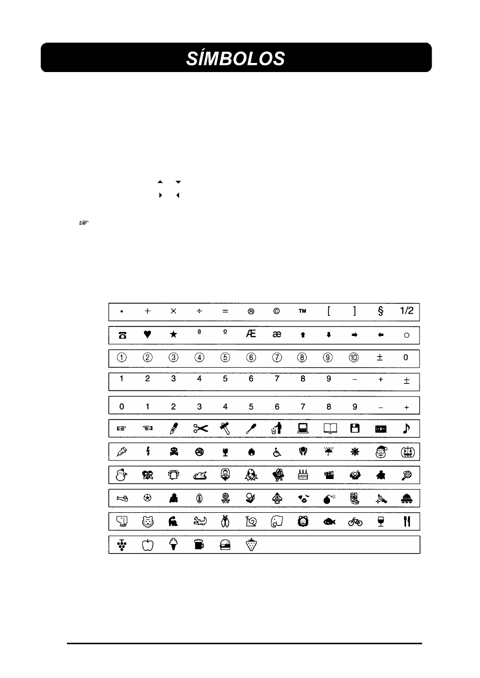 Simbolos | Brother 580C User Manual | Page 151 / 188