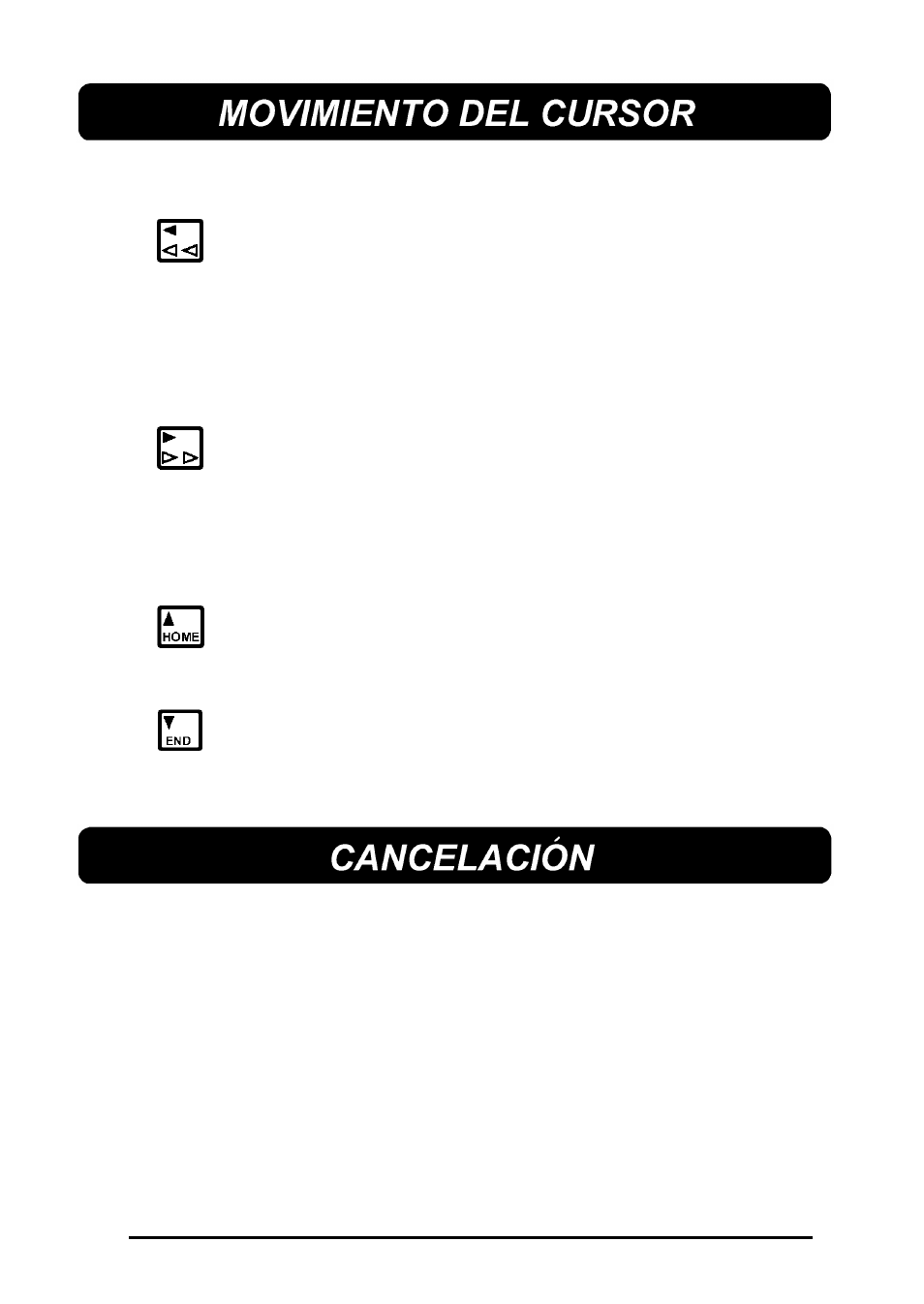 Movimiento del cursor, Cancelacion | Brother 580C User Manual | Page 153 / 188