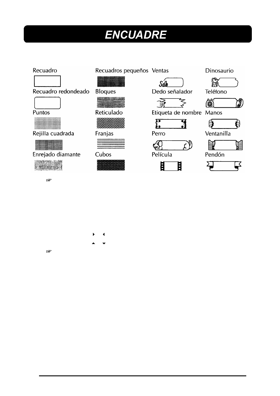 Encuadre | Brother 580C User Manual | Page 163 / 188