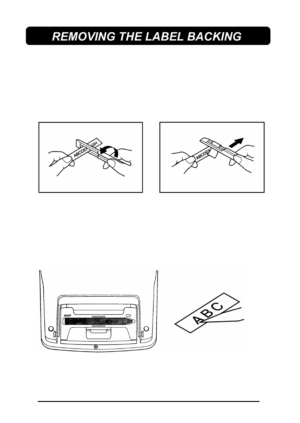 Removing the label backing | Brother 580C User Manual | Page 19 / 188