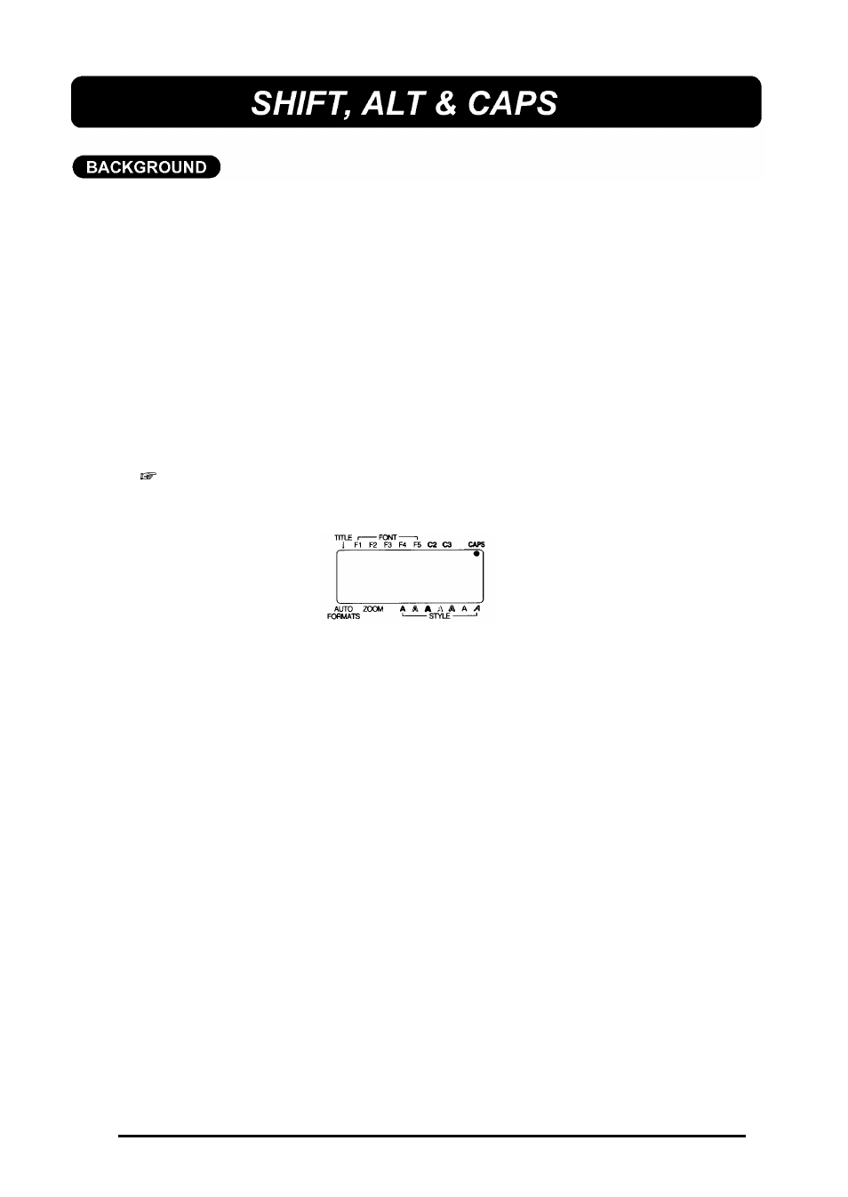 Shift, alt & caps | Brother 580C User Manual | Page 54 / 188