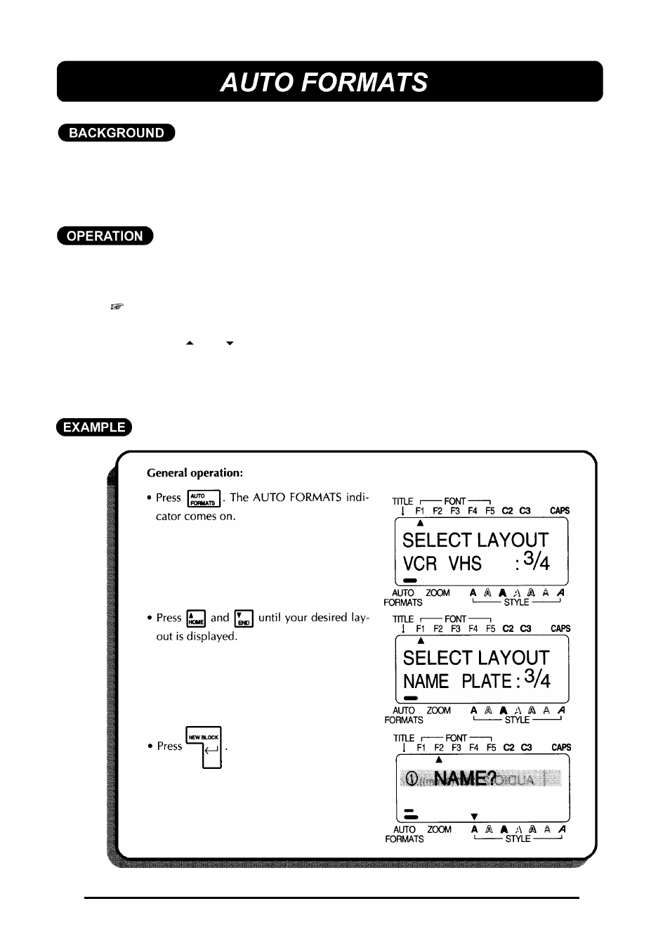 Auto formats | Brother 580C User Manual | Page 73 / 188