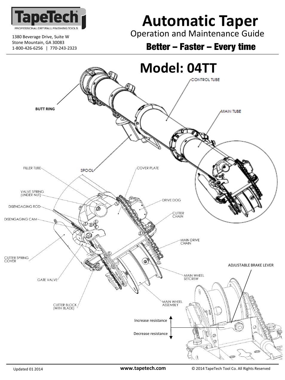 TapeTech 04TT EasyClean Automatic Taper User Manual | 4 pages