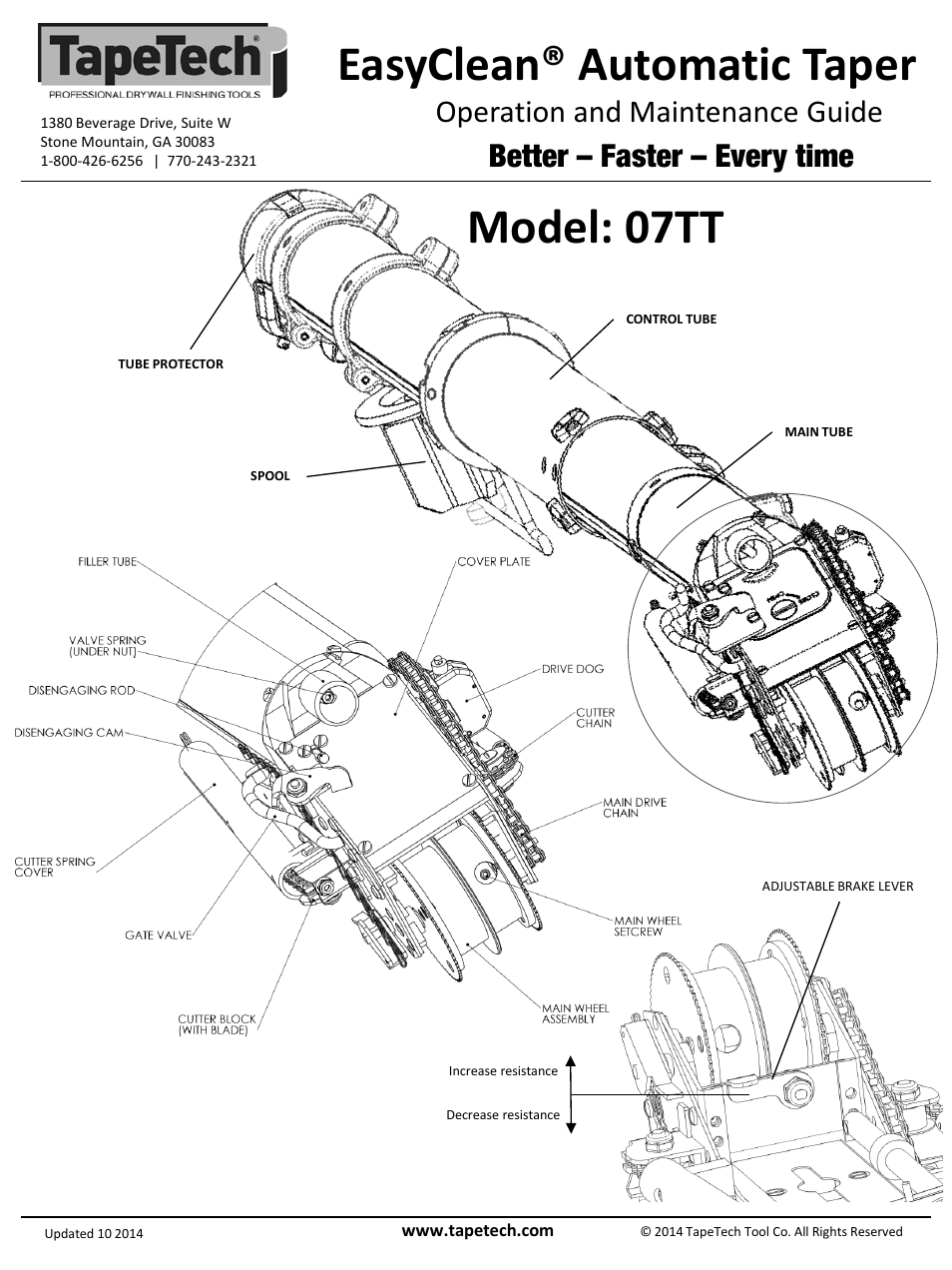 TapeTech 07TT EasyClean Automatic Taper User Manual | 4 pages