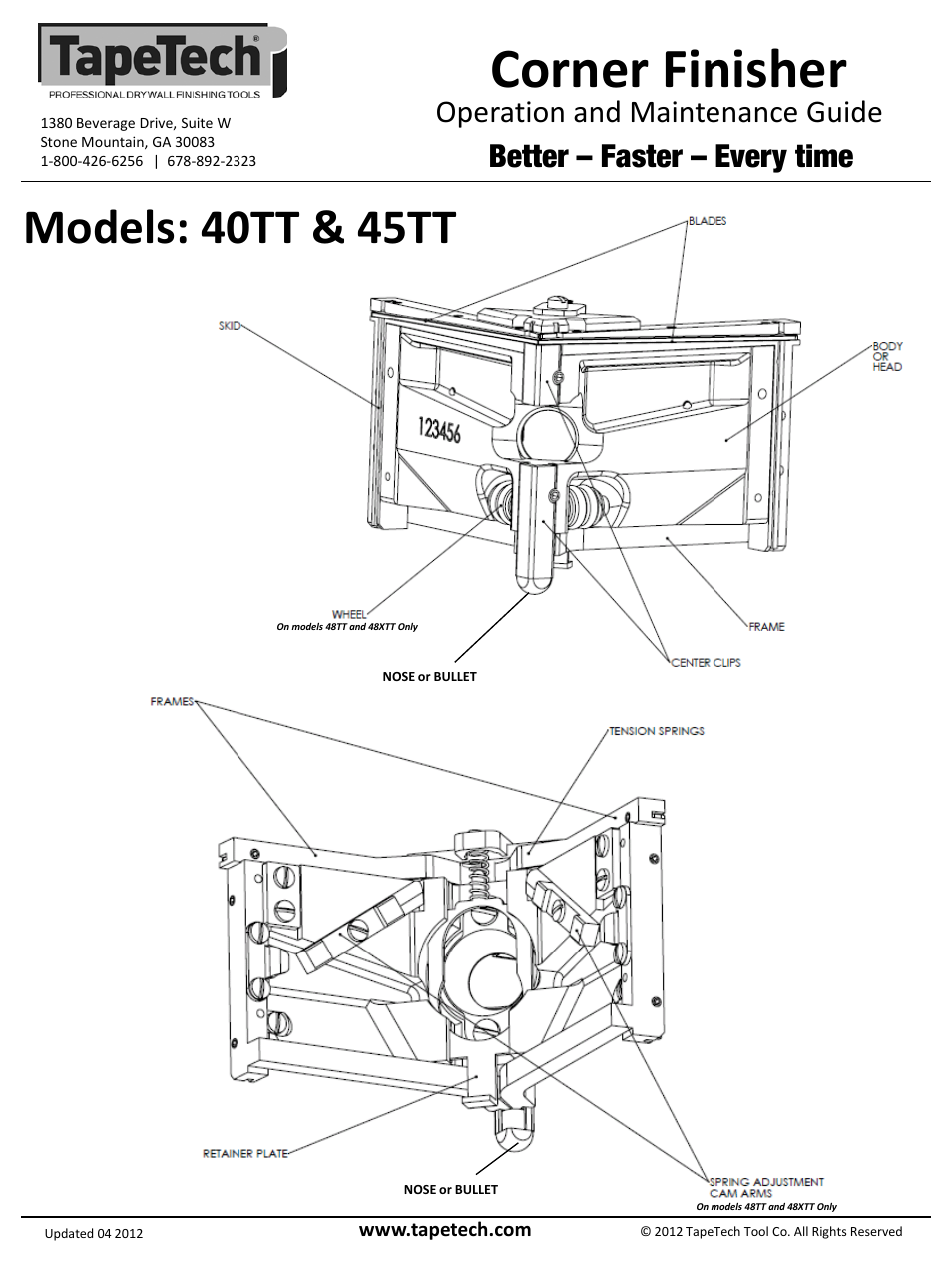 TapeTech 40TT 2 Corner Finisher User Manual | 2 pages