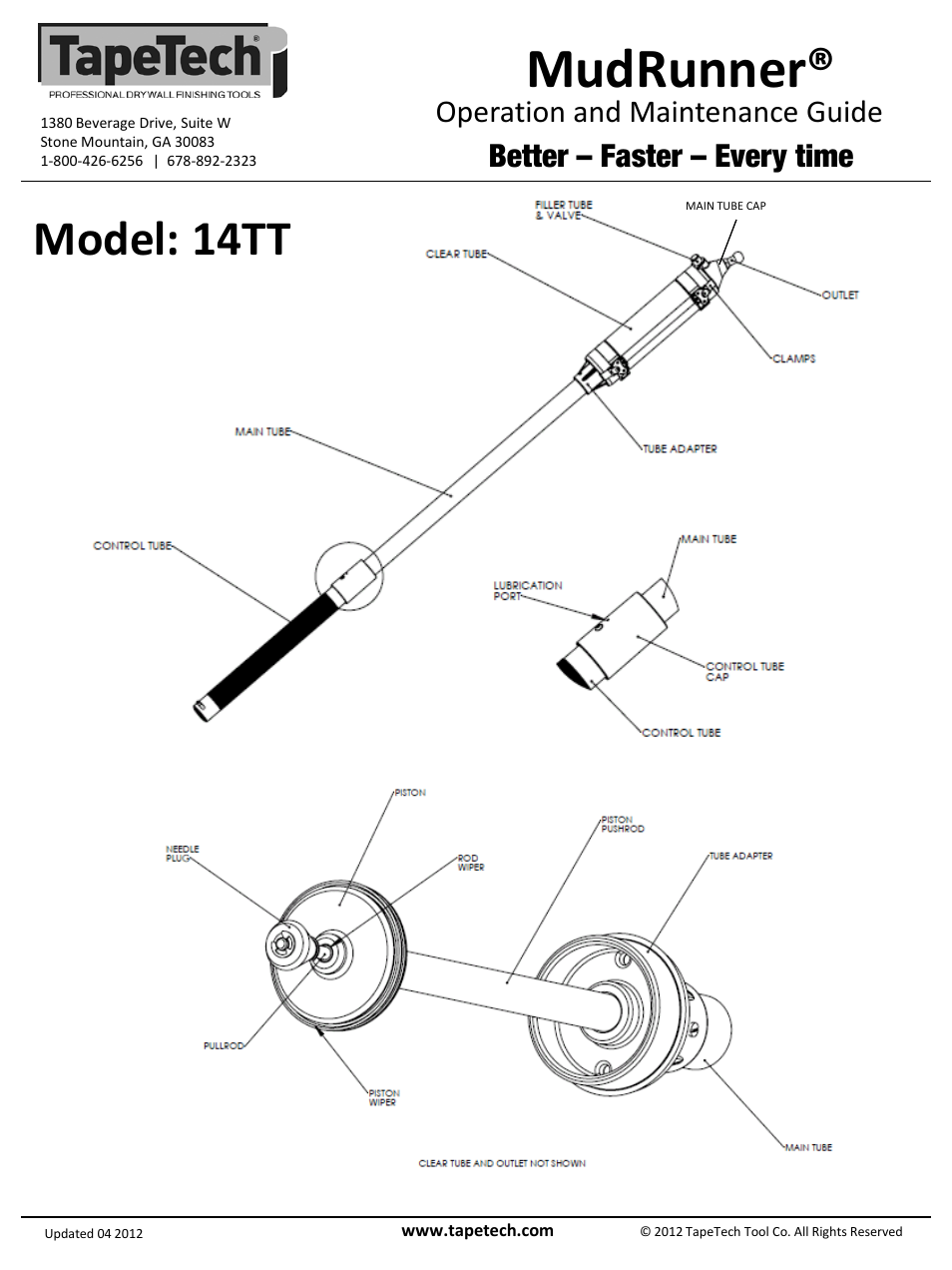 TapeTech 14TT MudRunner User Manual | 2 pages