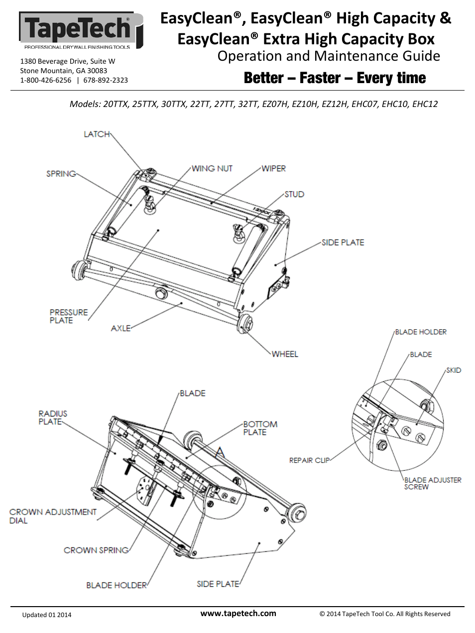 Slide number 2, Operation and maintenance guide, Better – faster – every time | TapeTech EHC07 MAXXBOX User Manual | Page 2 / 4