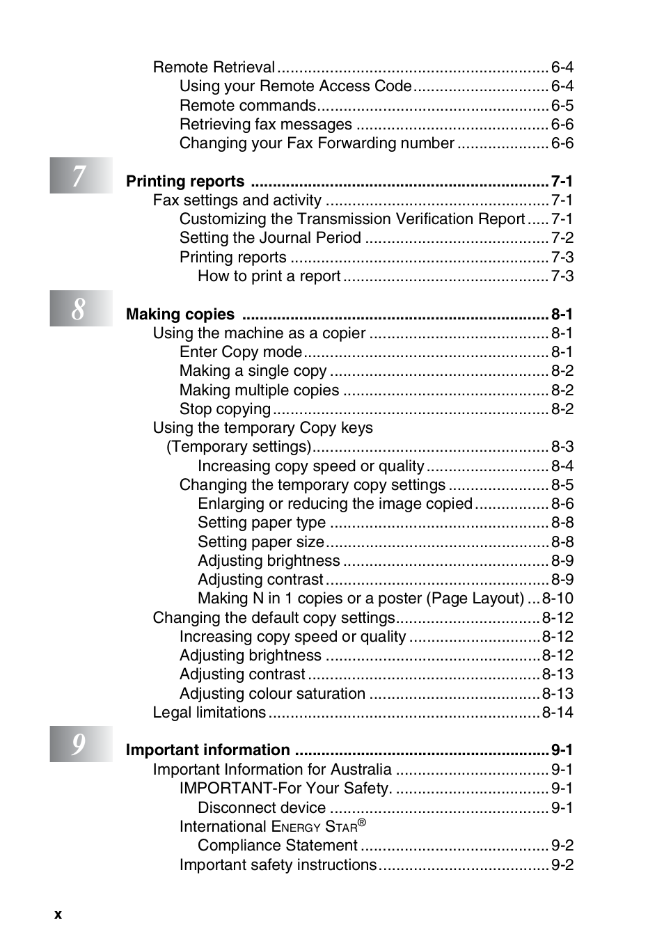 Brother 1840C User Manual | Page 12 / 192