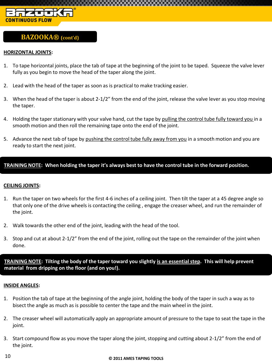 Bazooka | TapeTech T05CF Bazooka Continuous Flow Taper User Manual | Page 11 / 29