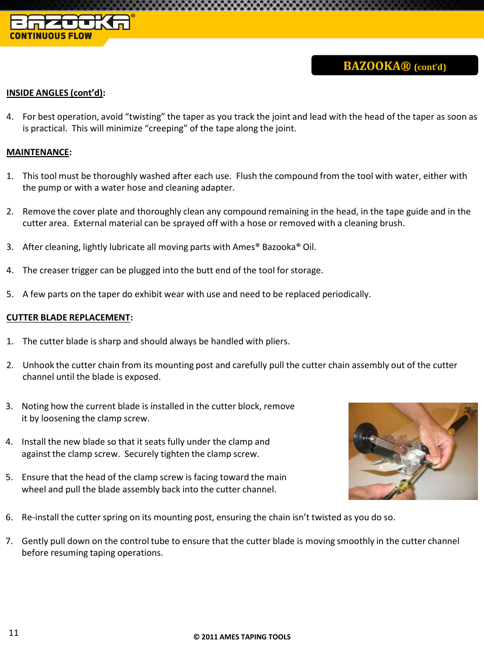 Bazooka | TapeTech T05CF Bazooka Continuous Flow Taper User Manual | Page 12 / 29