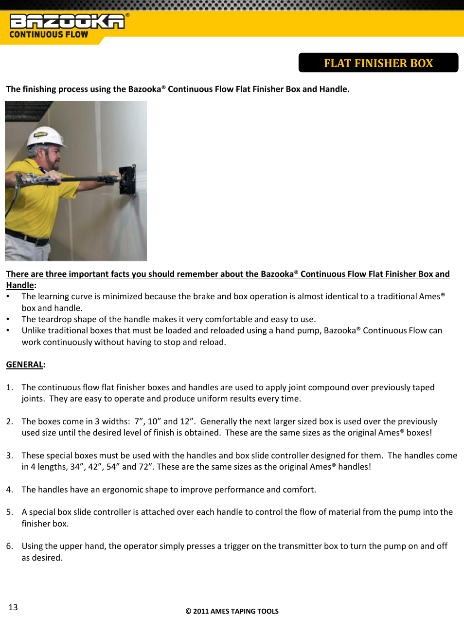 Flat finisher box | TapeTech T05CF Bazooka Continuous Flow Taper User Manual | Page 14 / 29