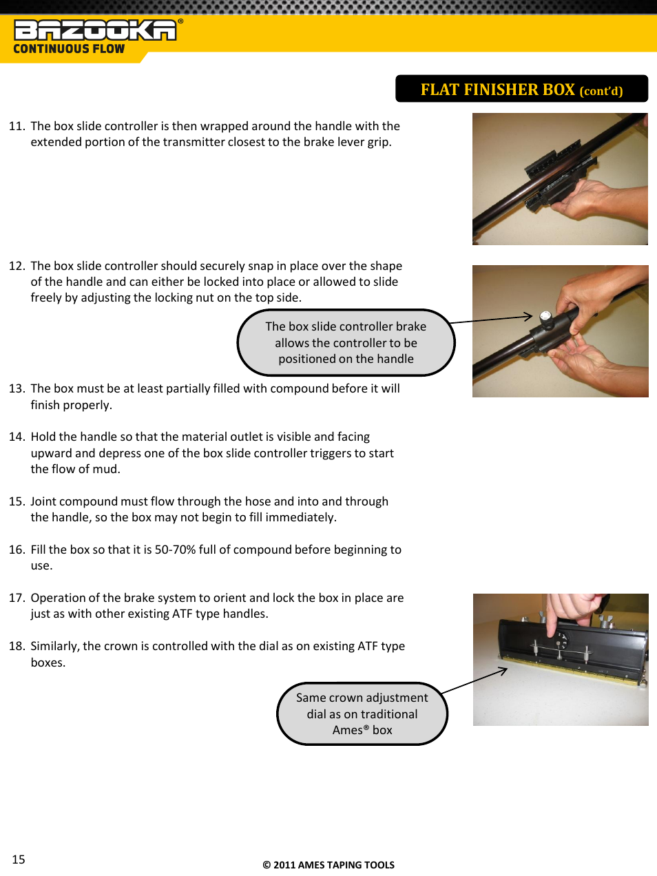 Flat finisher box | TapeTech T05CF Bazooka Continuous Flow Taper User Manual | Page 16 / 29