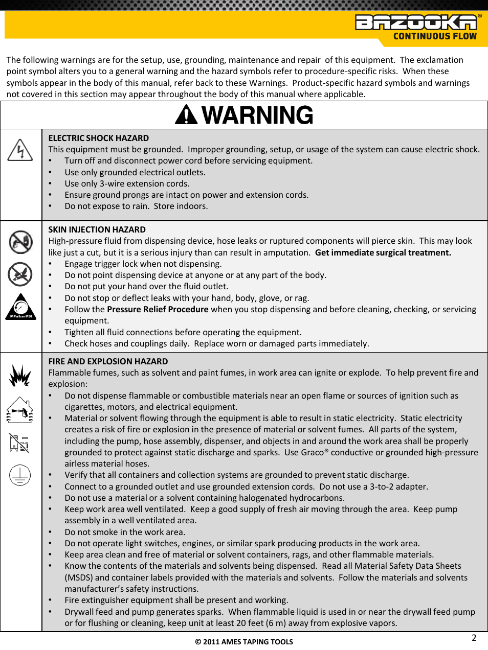 TapeTech T05CF Bazooka Continuous Flow Taper User Manual | Page 3 / 29