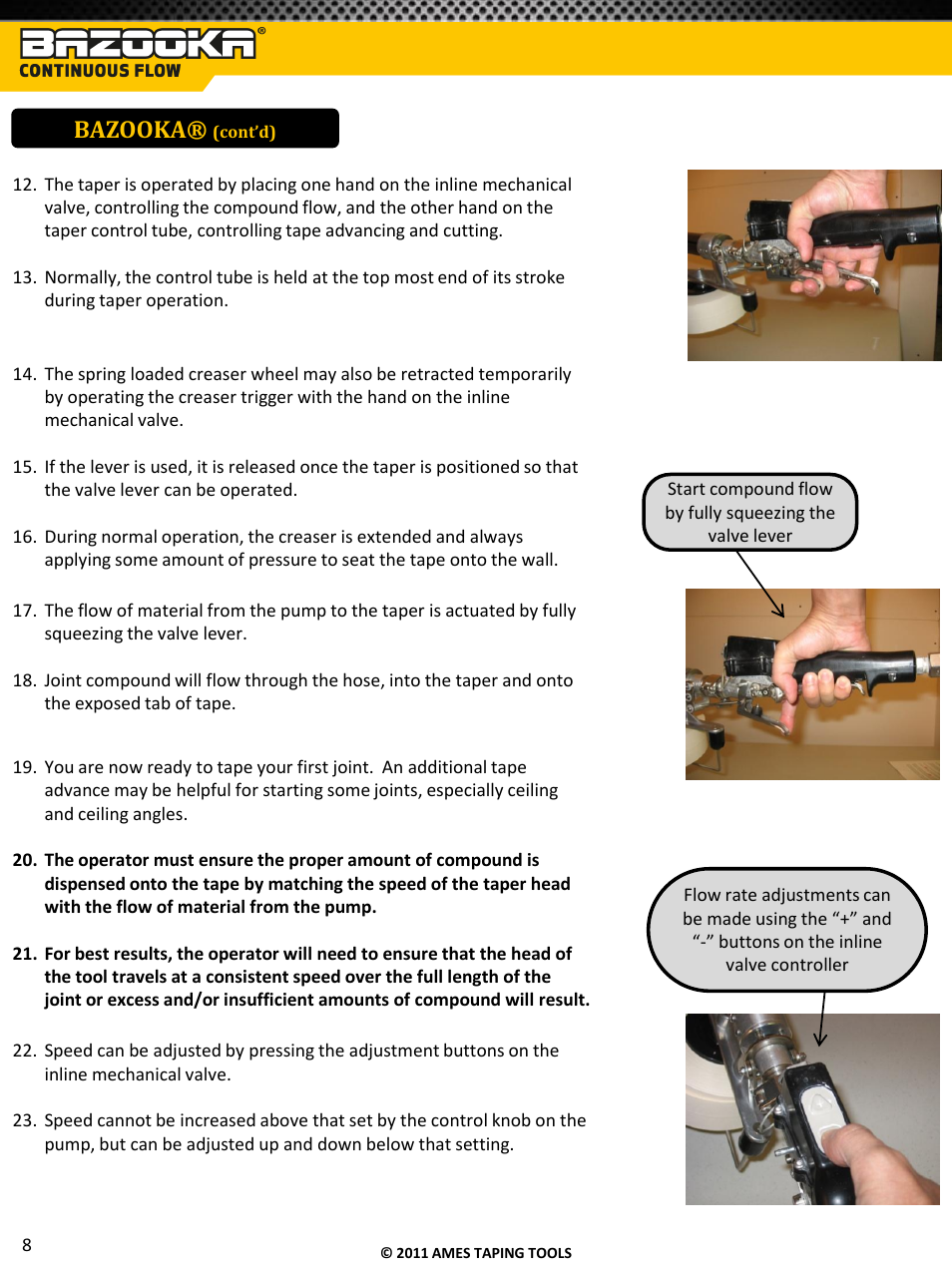 Bazooka | TapeTech T05CF Bazooka Continuous Flow Taper User Manual | Page 9 / 29