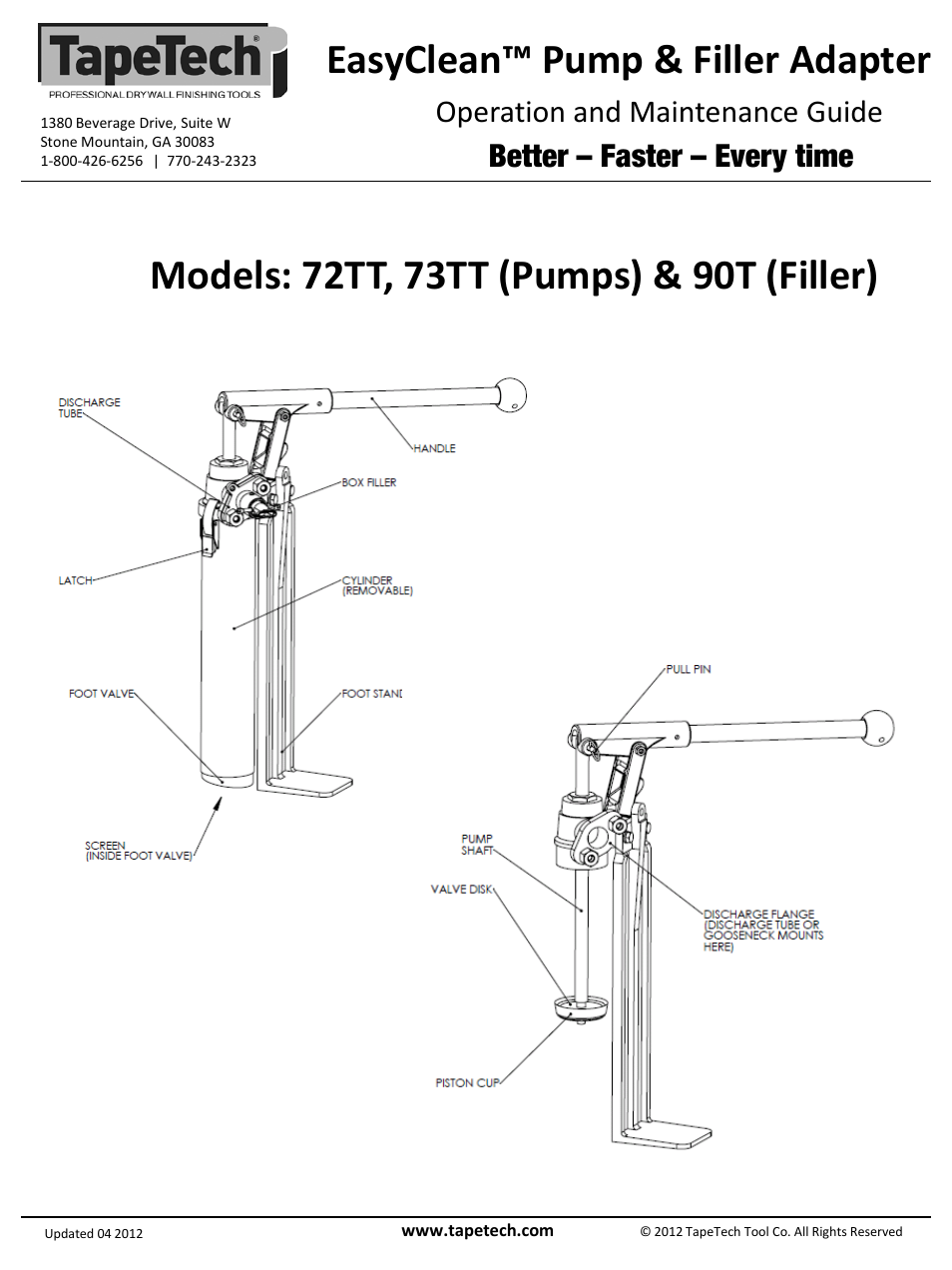 TapeTech 73TT EasyClean User Manual | 2 pages