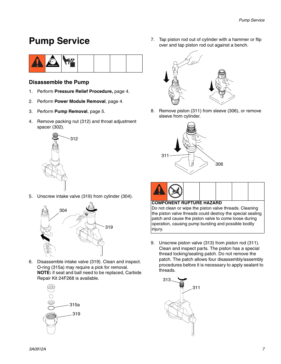 Pump service | TapeTech CTPMP Bazooka Continuous Flow Pump Repair User Manual | Page 7 / 12