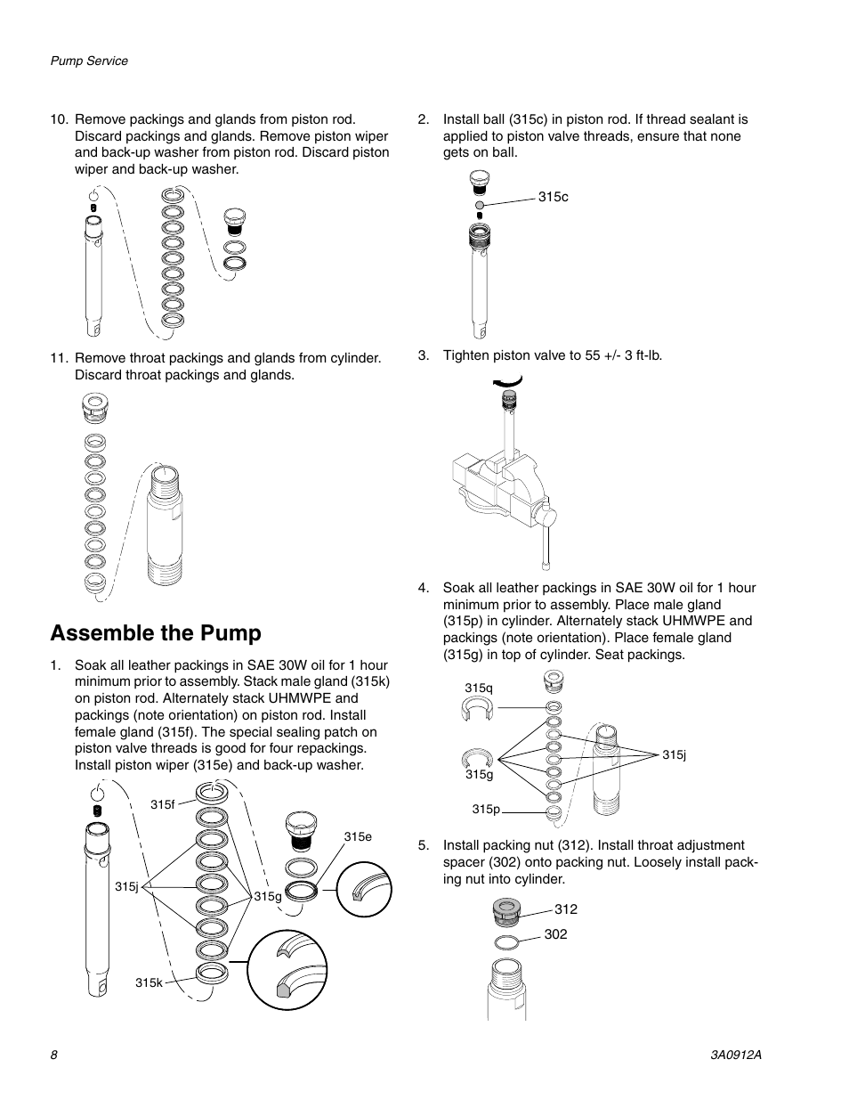 Assemble the pump | TapeTech CTPMP Bazooka Continuous Flow Pump Repair User Manual | Page 8 / 12