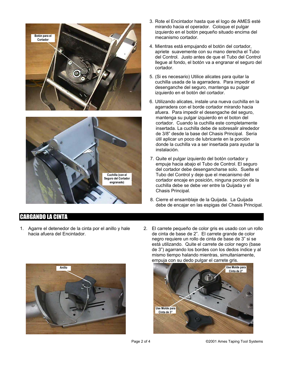 Cargando la cinta | TapeTech 12TT Monster Mesh Taper User Manual | Page 6 / 8