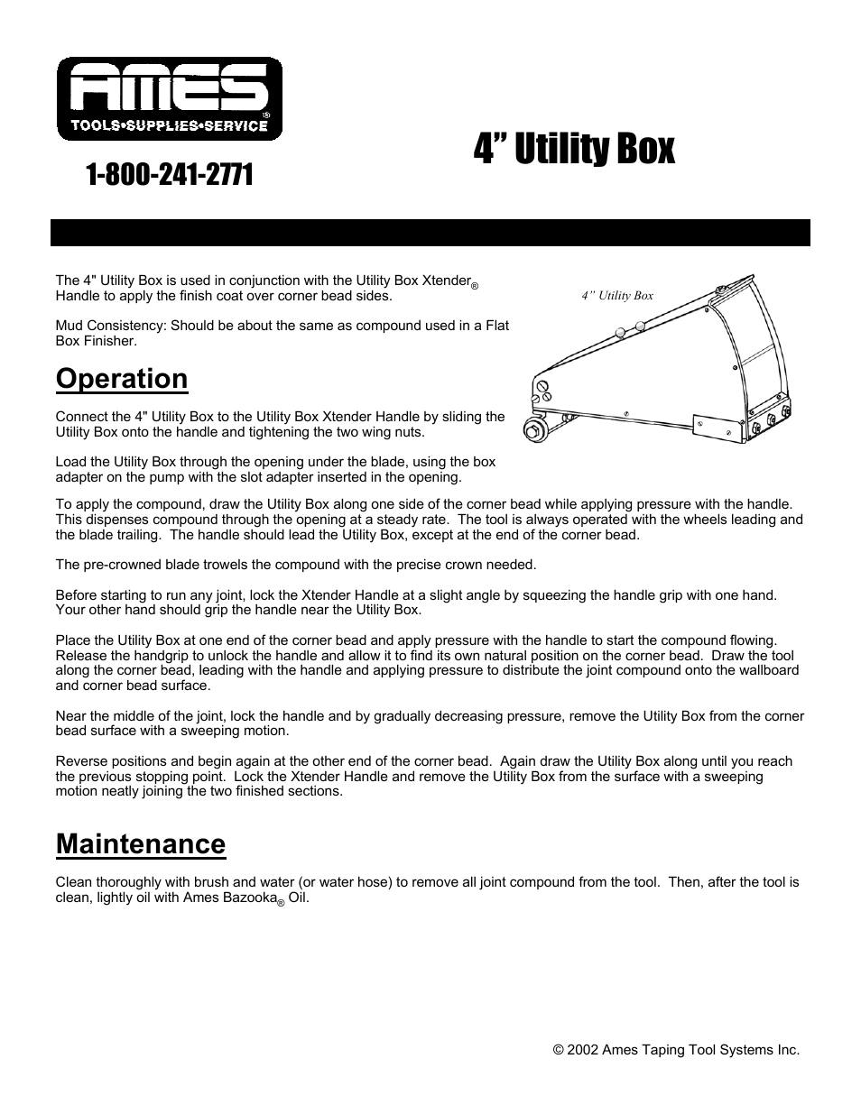 TapeTech 18TT Utility Box User Manual | 2 pages