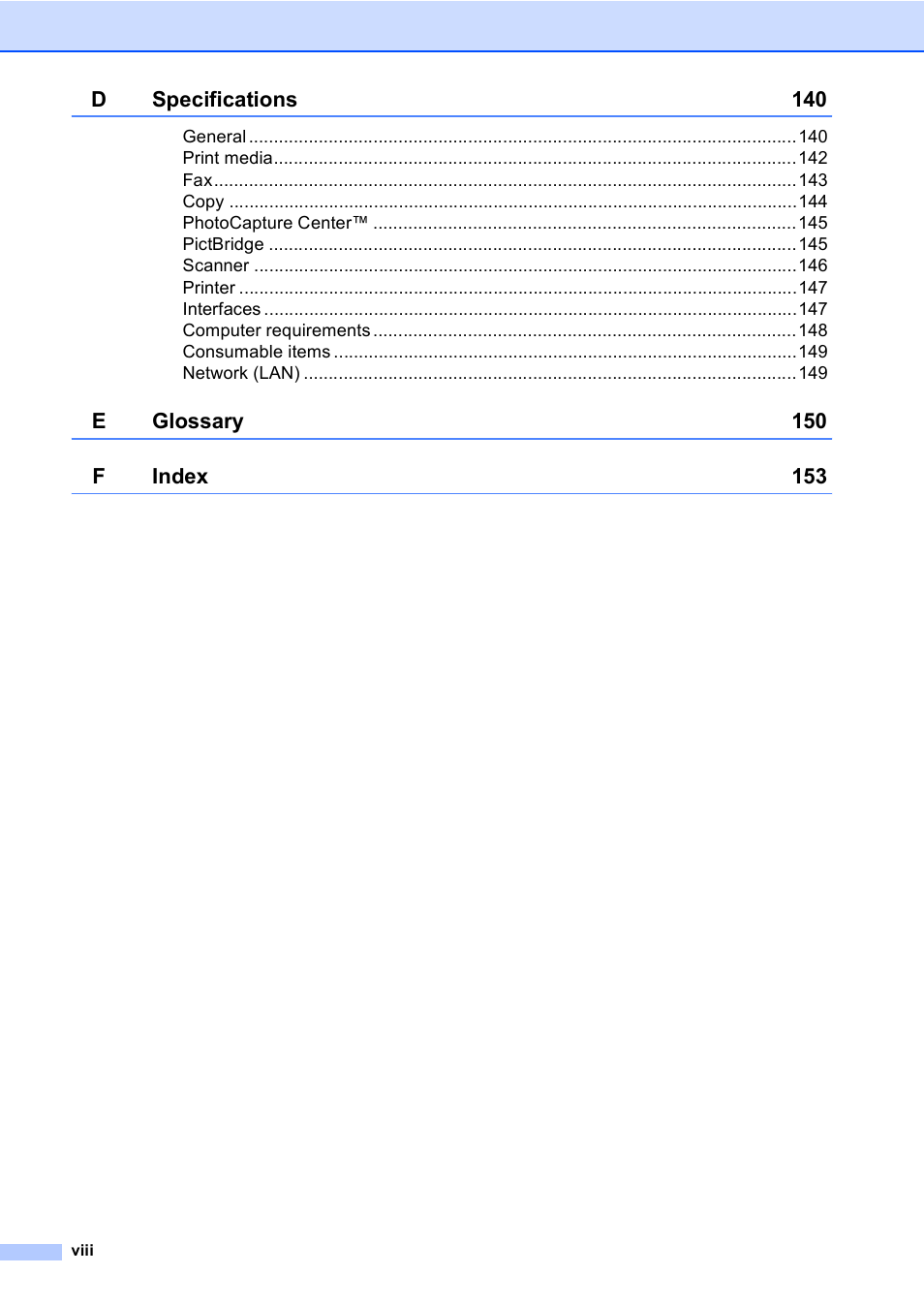 Brother MFC-5860CN User Manual | Page 10 / 168