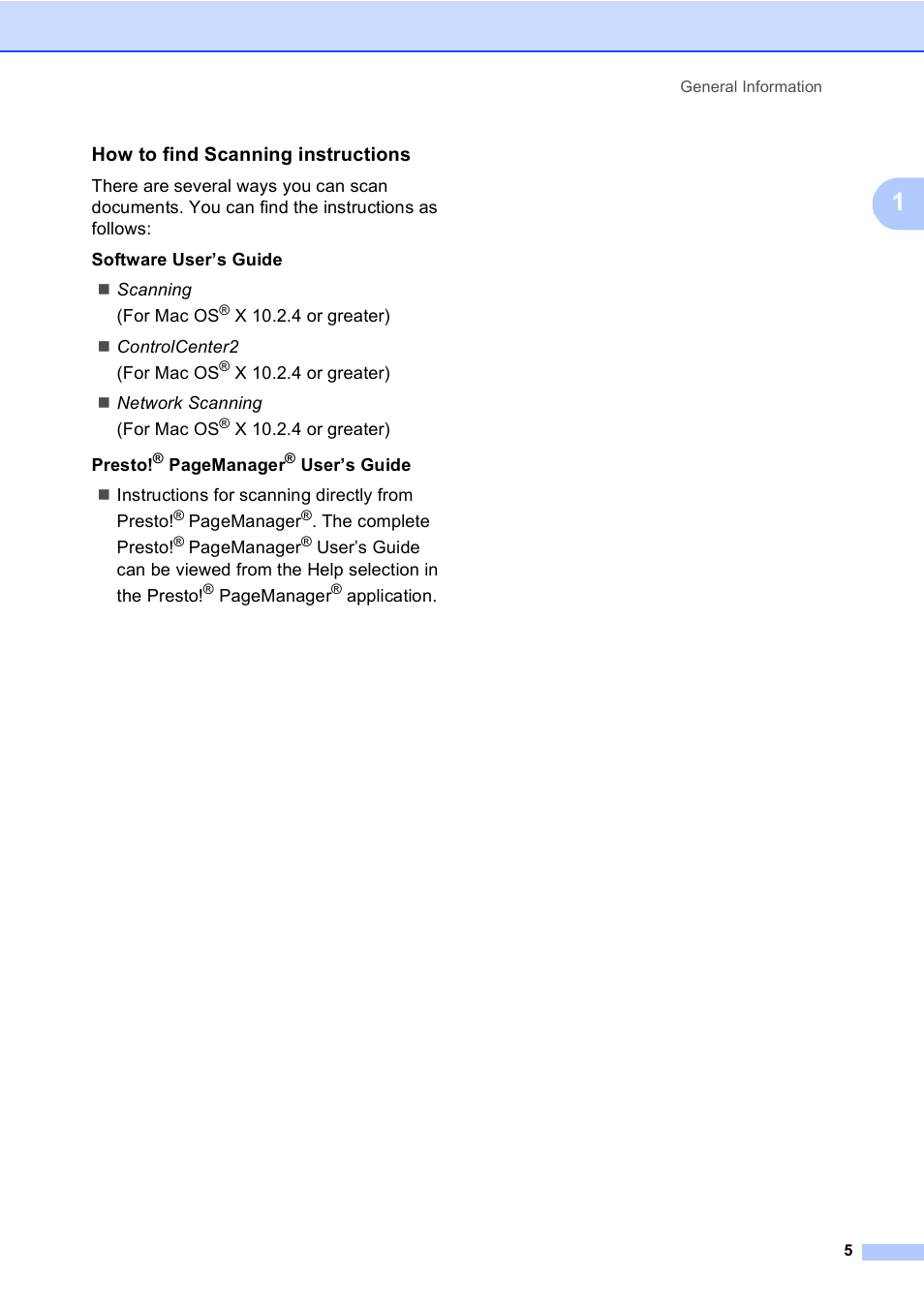 How to find scanning instructions | Brother MFC-5860CN User Manual | Page 15 / 168