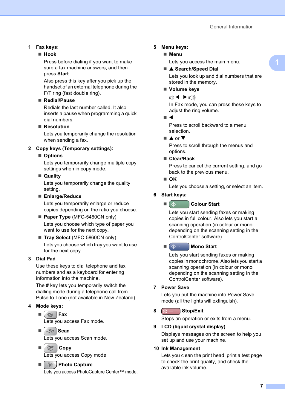 Brother MFC-5860CN User Manual | Page 17 / 168