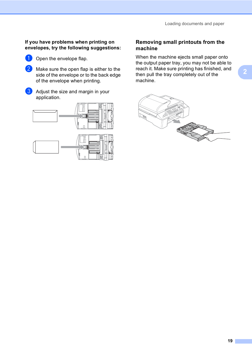 Removing small printouts from the machine | Brother MFC-5860CN User Manual | Page 29 / 168