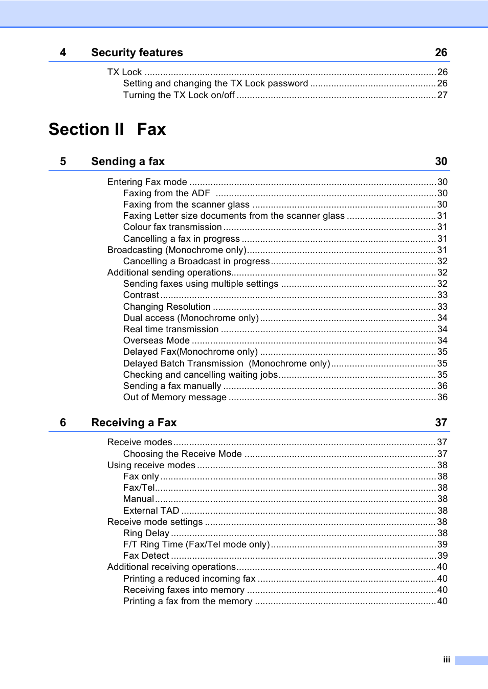 Brother MFC-5860CN User Manual | Page 5 / 168