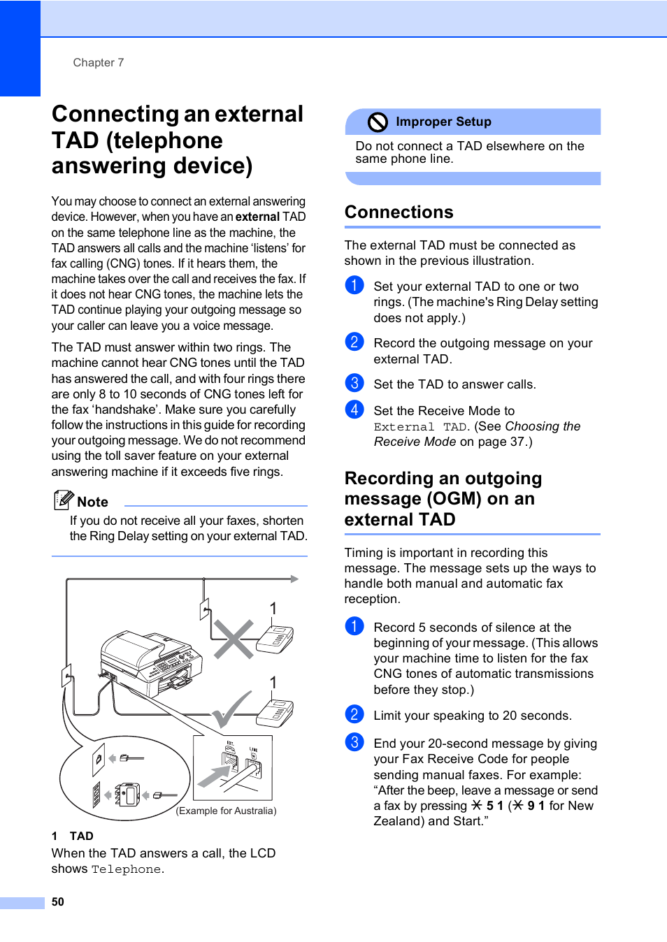 Connections | Brother MFC-5860CN User Manual | Page 60 / 168