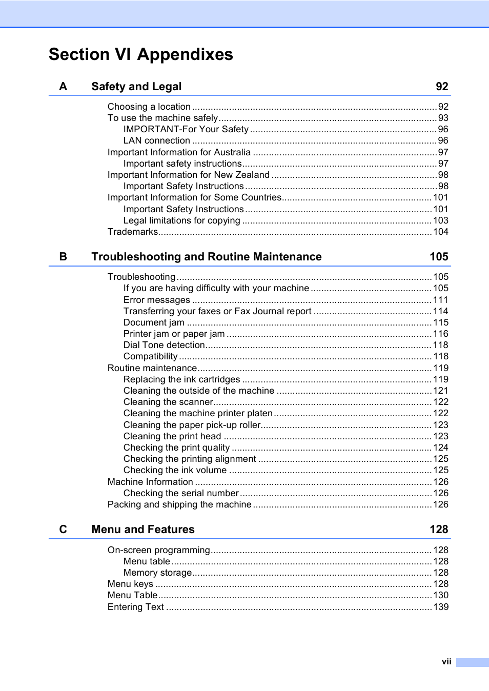 Brother MFC-5860CN User Manual | Page 9 / 168