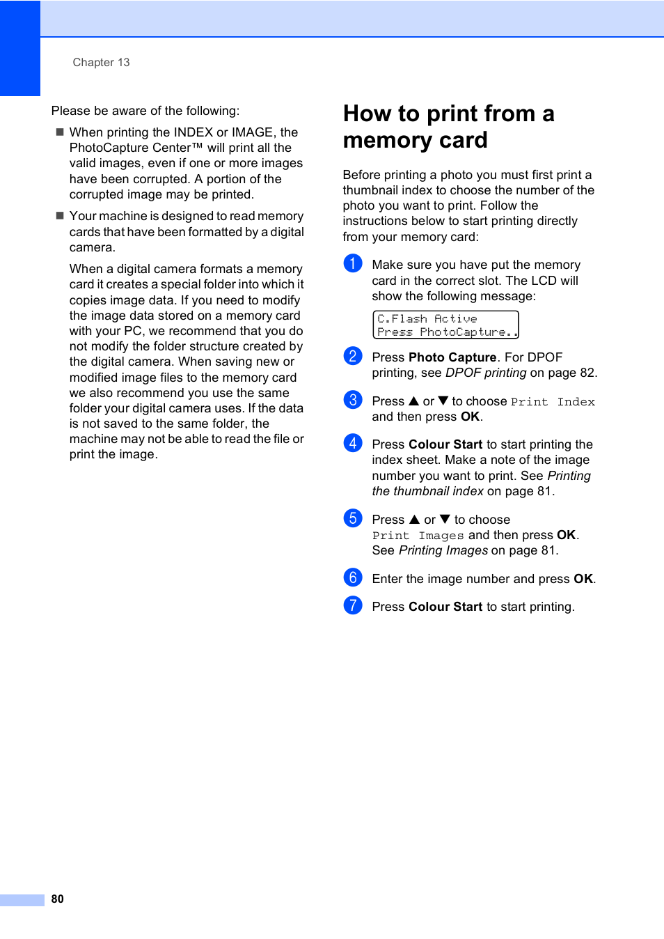 How to print from a memory card | Brother MFC-5860CN User Manual | Page 90 / 168