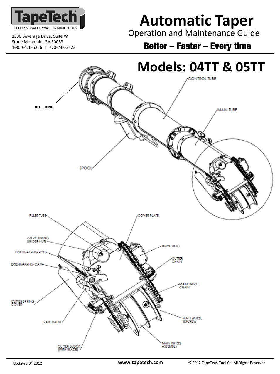 TapeTech 05TT Automatic Taper User Manual | 4 pages