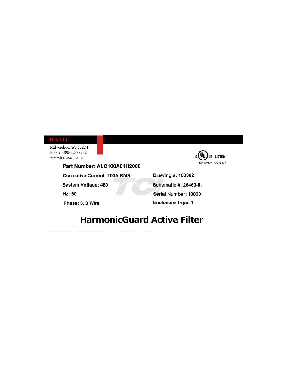 Nameplate data | TCI HGA Manual User Manual | Page 18 / 105