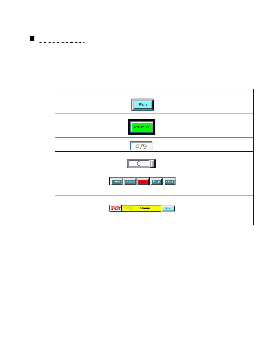 Section 7, Operation, Hmi screen elements | TCI HGA Manual User Manual | Page 75 / 105