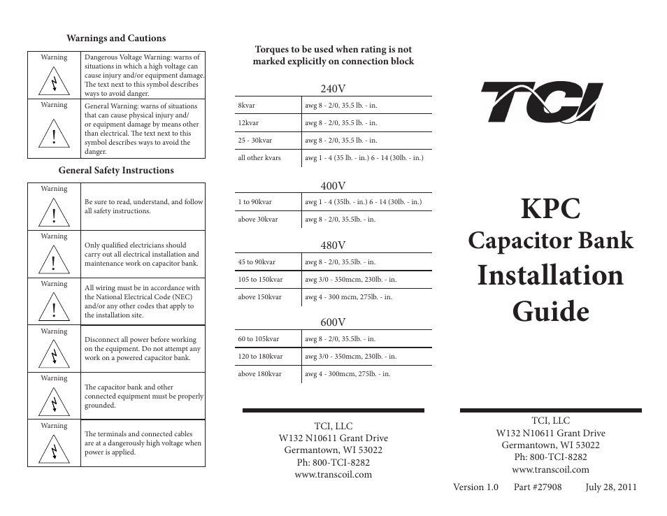 TCI KPC User Manual | 2 pages