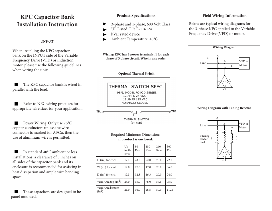 Kpc capacitor bank installation instruction | TCI KPC User Manual | Page 2 / 2