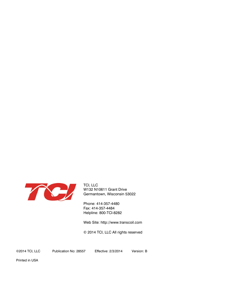 TCI HGP User Manual | Page 28 / 28